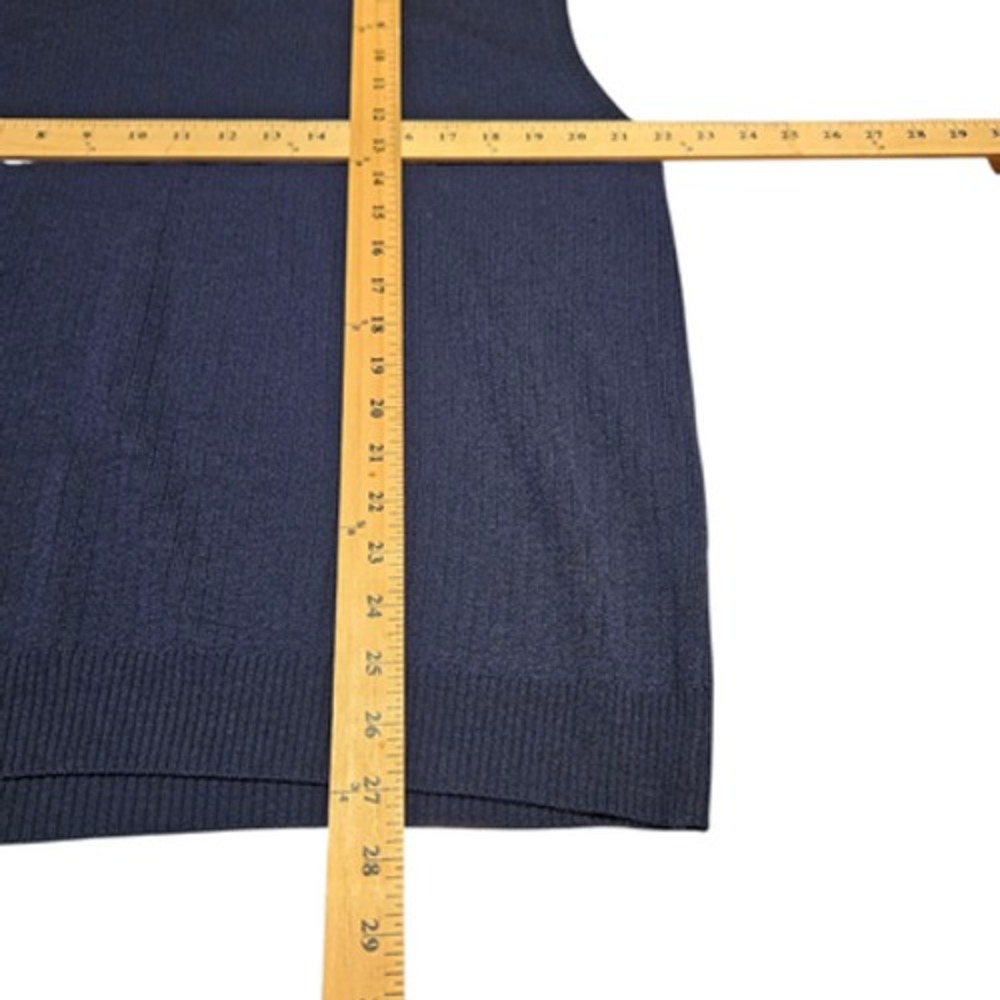 Pronto Uomo Sweater Vest Mens XL Blue 100% Merino Wool Knit Pullover Classic - Picture 5 of 6